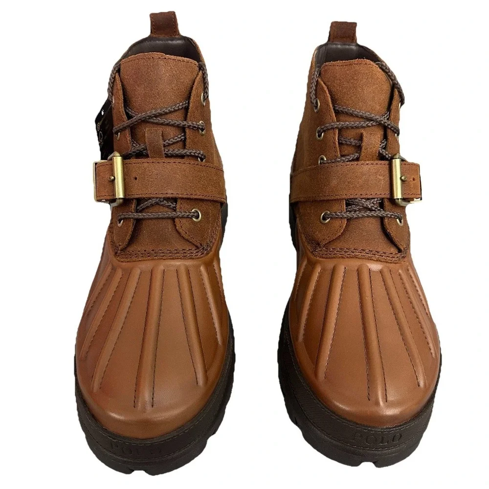 Polo Ralph Lauren Men's Oslo Low Suede Waterproof Leather Boots Size 9 D New
